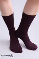 Unisex Diyabetik Bambu Soket Çorap Mısırlı UMDK000021 Mor görsel 4