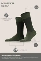 Unisex Diyabetik Bambu Soket Çorap Mısırlı UMDK000021 Haki görsel 19