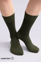 Unisex Diyabetik Bambu Soket Çorap Mısırlı UMDK000021 Haki görsel 20