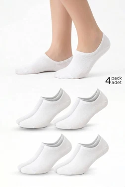 Unisex Pamuklu Süper Fit 4 Çift Sneaker Çorap Mısırlı KSNK000025