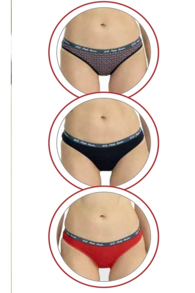 U.S. Polo Assn. 3Lü Kadın Karışık Renk Slip Külot 66428