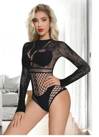 Uzun Kollu Dantelli Fileli Body Vücut Çorabı So Beautiful 24105