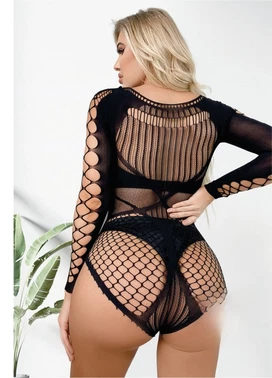 Uzun Kollu Kesik Detaylı Body Vücut Çorabı So Beautiful 2482 - Alternatif Görünüm