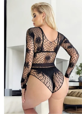 V Yaka Geniş Fileli Body Vücut Çorabı So Beautiful 2483 - Alternatif Görünüm
