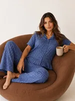 Viskon Lacivert Pötikare Pijama Takımı Bella Notte 61130 Lacivert
