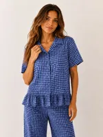 Viskon Lacivert Pötikare Pijama Takımı Bella Notte 61130 Lacivert detay görünüm