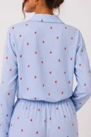 Viskon Mavi Çilek Desenli Uzun Kollu Pijama Takımı Bella Notte 77792 Bebe Mavisi görsel 5