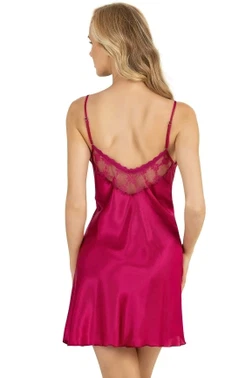 Ahu Lingerie Vişne Kısa Saten Gecelik Ahu Primoda 8205 - Alternatif Görünüm