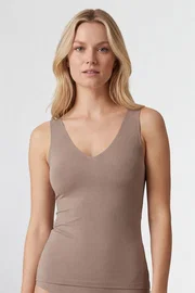 Türen Vizon V Yaka Likralı Pamuklu Atlet Türen 913/Vizon