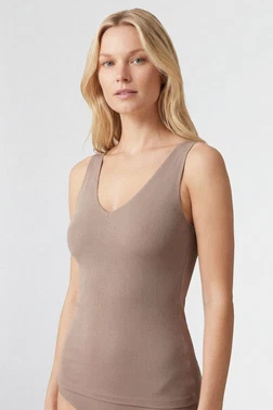 Türen Vizon V Yaka Likralı Pamuklu Atlet Türen 913/Vizon - Alternatif Görünüm