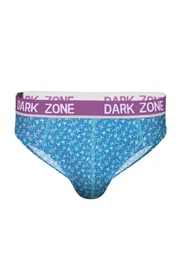 Yaprak Desenli Turkuaz Pamuklu Lastikli Slip Külot Darkzone DZ-1103-117-S