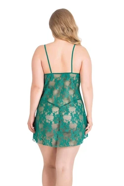 Ahu Lingerie Zümrüt Büyük Beden Kısa Tül Gecelik Ahu Primoda 3029 - Alternatif Görünüm