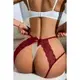Kurdelalı Bordo Seksi Külot: Özel Bölgesi Açık Ruselin 8073