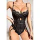 Zincirli Siyah Dantelli Seksi Kadın Body Lily Bianca 138