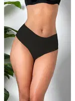 3'lü Paket Dikişsiz, İz Yapmaz, Lazer Kesim, Yüksek Bel Slip Külot Siyah Gallipoli 21263 Siyah
