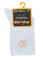 4 Mevsim 12'li Çocuk Modal Çorap Dündar 8177 Beyaz detay görünüm