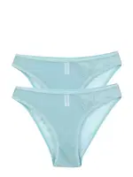 Kadın Mavi Dantel Detaylı Transparan 2'li Slip Akbeniz S0022 Mavi