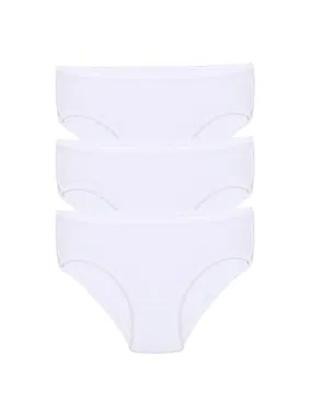 Akbeniz Kız Çocuk 3lü Beyaz Külot Akbeniz C001