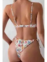 Bağlamalı Çiçek Baskılı Bikini Altı Angelsin MS43878 Çok Renkli farklı açı