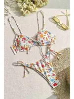 Çiçek Baskılı Bikini Üstü Angelsin MS43879 Çok Renkli görsel 4