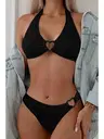 Kalp Aksusuarlı Bikini Takım (Çıkartılabilir Kaplı) Siyah Angelsin MS4131