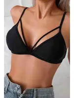 Metal Kopçalı Şık Bikini Üstü (Çıkartılabilir Kaplı) Angelsin MS43909 Siyah farklı açı