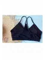 Önden Büzgülü Bikini Üstü Siyah Angelsin MS43309 Siyah Siyah detay görünüm