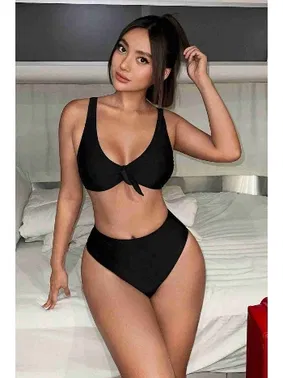 Angelsin Şık Yüksek Bel Bikini Takım (Çıkartılabilir Kaplı) Angelsin MS4097