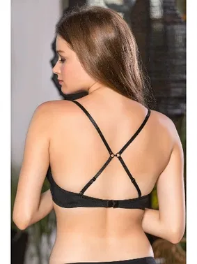 Gallipoli Arkasi Çaprazli Sütyen Siyah Gallipoli 11180 - Alternatif Görünüm