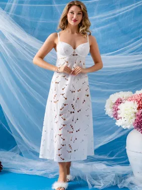 Gallipoli Balenli Gecelik Elbise Slip Külot Takım Ekru Gallipoli 32291 - Alternatif Görünüm