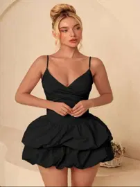 Real Passione Balon Mini Etekli Askılı Kadın Elbise Real Passione E1059