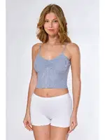 Kadın İp Askılı Crop Atlet Berrak 7052 Mavi farklı açı