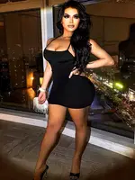 Boyun Askılı Mini Sırtı Zincirli Kadın Elbise Pink Night 2303 Siyah