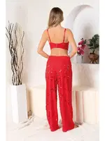 Bralet Sütyen Slip Külot ve Pantolon TakIm Kırmızı Gallipoli 32194 farklı açı