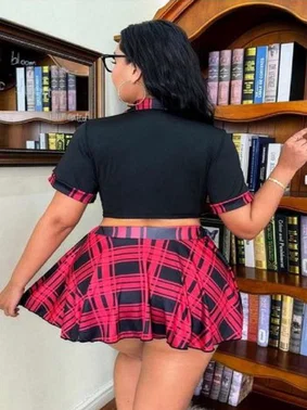 Real Passione Büyük Beden Ekose Seksi Kostüm Real Passione 19045 - Alternatif Görünüm