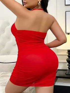 Beleng Büyük Beden Erotik Kalp Detaylı Tül Gecelik Beleng 5081 - Alternatif Görünüm