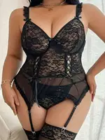 BÜyük Beden Siyah Kadın Jartiyer Takım Real Passione J-87 Siyah görsel 6