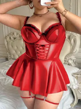 Real Passione Büyük Beden Lame Görünümlü Korse Etekli Fantazi Takım Real Passione 40021