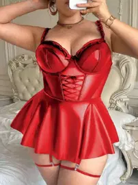 Real Passione Büyük Beden Lame Görünümlü Korse Etekli Fantazi Takım Real Passione 40021