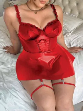 Real Passione Büyük Beden Lame Görünümlü Korse Etekli Fantazi Takım Real Passione 40021 - Alternatif Görünüm