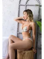 Çiçekli Bralet Sütyen Ve Slip Külot Takim Ekru Gallipoli 32056 Ekru farklı açı