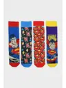 Çimpa Erkek 4'lü Superman Desenli Renkli Soket Çorap