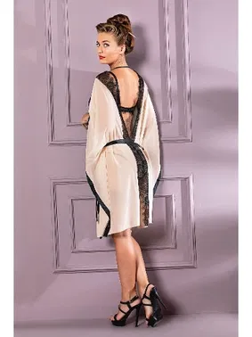 Gallipoli Dantel Detayli, Kuşakli, Transparan Sabahlik Cappucino Gallipoli 11880 - Alternatif Görünüm