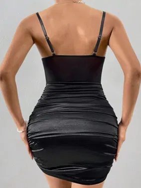 Ruselin Dantel Detaylı Siyah Mini Elbise Ruselin 5149 - Alternatif Görünüm