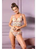 Dantel Li Kapli Desteksiz Bralet Slip Külot Takim Somon Gallipoli 32031 Somon detay görünüm