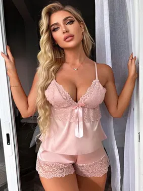 Real Passione Dantelli Fantezi Şort Takım Pembe Real Passione 1127