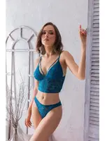 Dantelli Hafif Destekli Bralet Ve String Takim Petrol Mavisi Gallipoli 31712 PETROL MAVİSİ