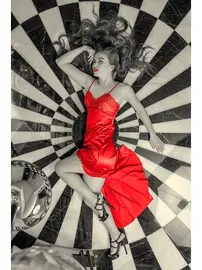 Gallipoli Dantelli Uzun Yirtmaçli Saten Gecelik Elbise String Takim Kirmizi Gallipoli 31512