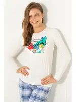 Bayan Pijama Üstü DoReMi 002-000883 Ekru farklı açı