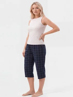 Türen Ekoseli Dokuma Tek Alt Kapri Türen 3617/Lacivert - Alternatif Görünüm